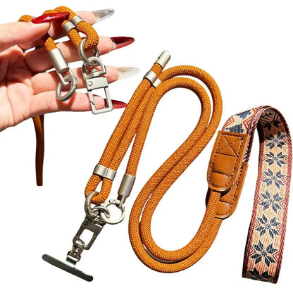 Universal Adjustable Phone Strap 360 Degree Rotation Metal Hook Crossbody Necklace Strap Anti Loss Phone Lanyard for Phone Case