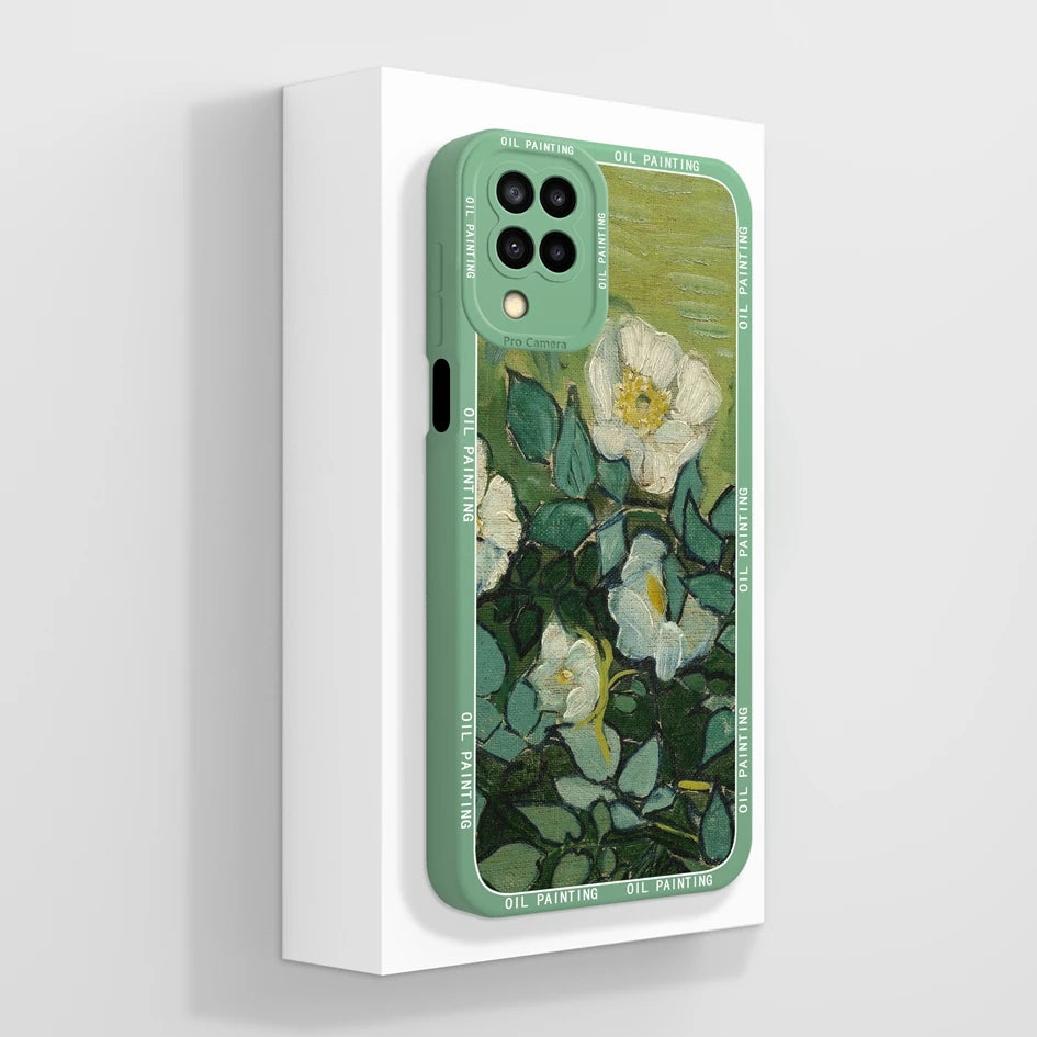 Cases For Samsung Galaxy A12 M12 F12 Back Cover Fashion Avocado Design Matte Liquid Silicone Soft Screen Protector Bumper Fundas