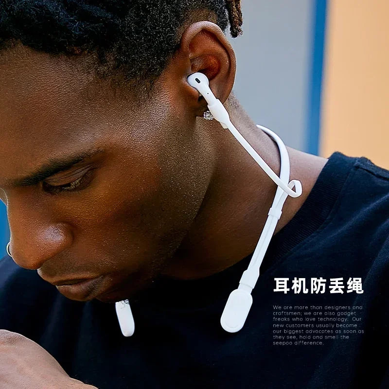 Headphone Neck Strap For AirPods 4 Anti-Lost Silicone Earphone Rope Holder Cable Wireless Bluetooth Headphone Neck Strap