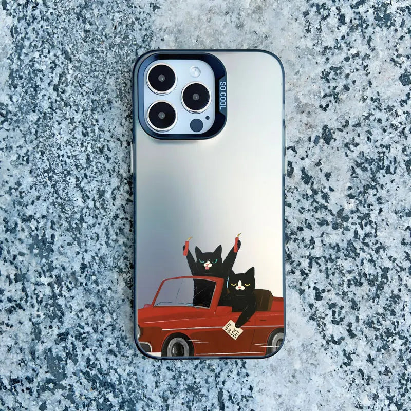 Funny Cat Daily Life Phone Case For iPhone 11 17 12 14 Pro Max Cases 16 13 15 Pro Max 13 Mini 15 Plus Shockproof Laser Covers
