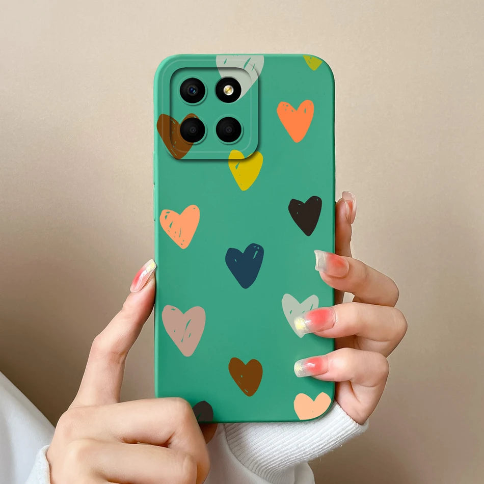 For Huawei Honor X6 X6S X6A Plus Phone Case Butterfly Heart Liquid Silicone Camera Protection Back Cover For Honor X 6 Funda