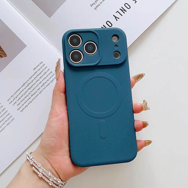 For Magsafe Magnetic Wireless Charging Liquid Silicone Shockproof Phone Case For iPhone 17 Pro Max/17/17 Pro Bumper Back Cover
