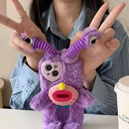 Little Monster Phone Case for iPhone, Plush Glowing, 15, 14, 13, 11, 12 Pro, 8, 7 Plus, X, 13 Pro Free Cleaning Wipes Included