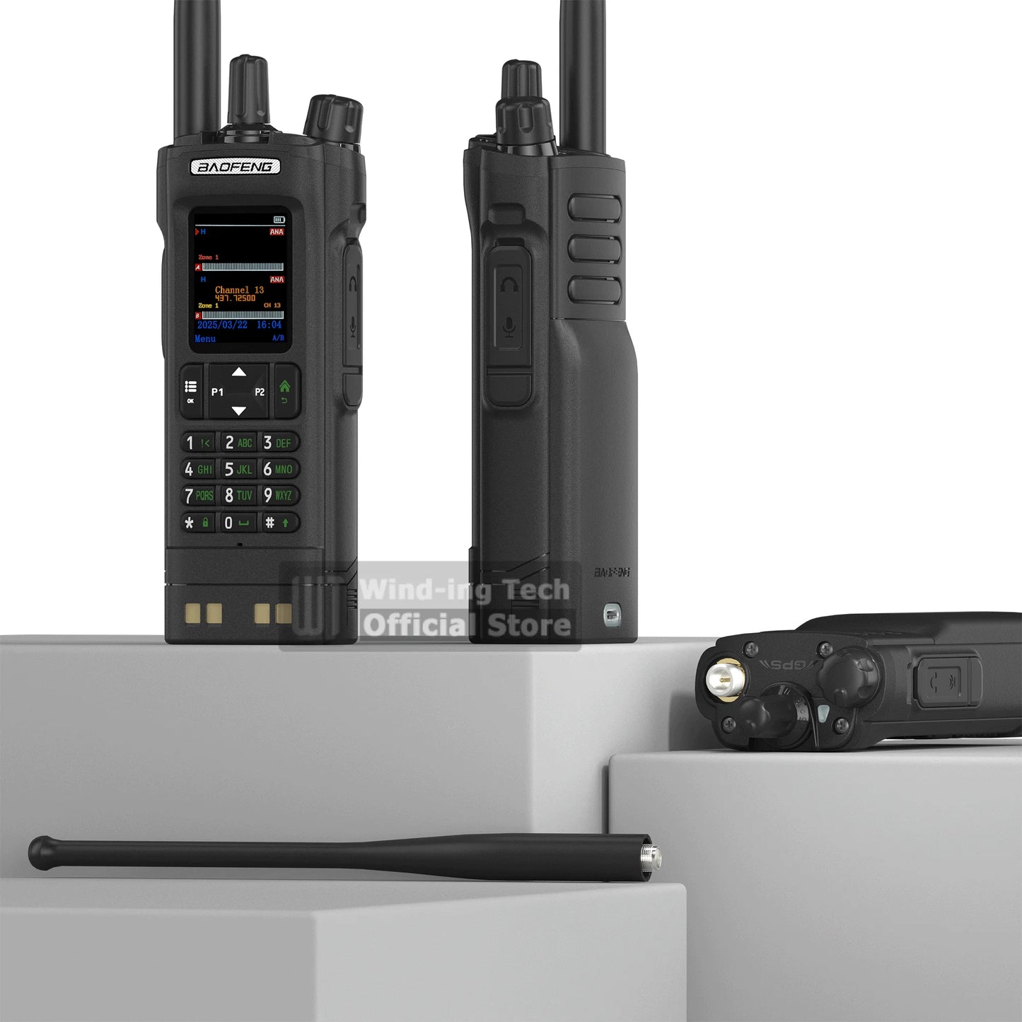 1PCS/2PCS BAOFENG DM-32 DMR Digital Walkie Talkie GPS APRS Dual Mode Analog TDMA Dual Time Slot AES256 Type-C AM Black Ham Radio