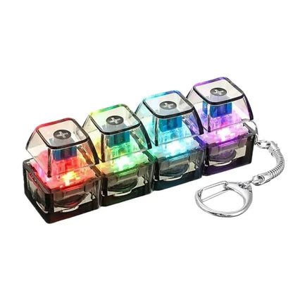 /Clickable Keyboard Keychain LED Light - Stress Anxiety Relief Fidget Toy, Portable Desktop Accessory for Office Decoration Gift