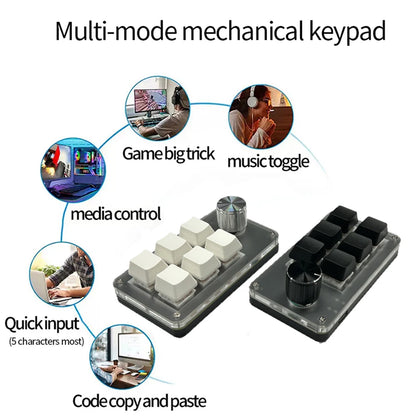 6 Keys 1 Knob Mini Macro Mechanical Keyboard USB RGB Gaming Custom Programming Knob Portable Custom Switch For Photoshop Laptop