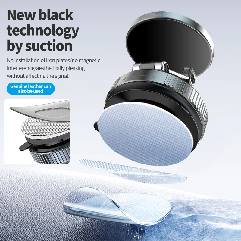 Magnetic Wireless Charger Holder Vacuum Phone Stand for Magsafe iPhone 16-12 Pro Max 360° Adjustable Suction Cup Car Dashboard