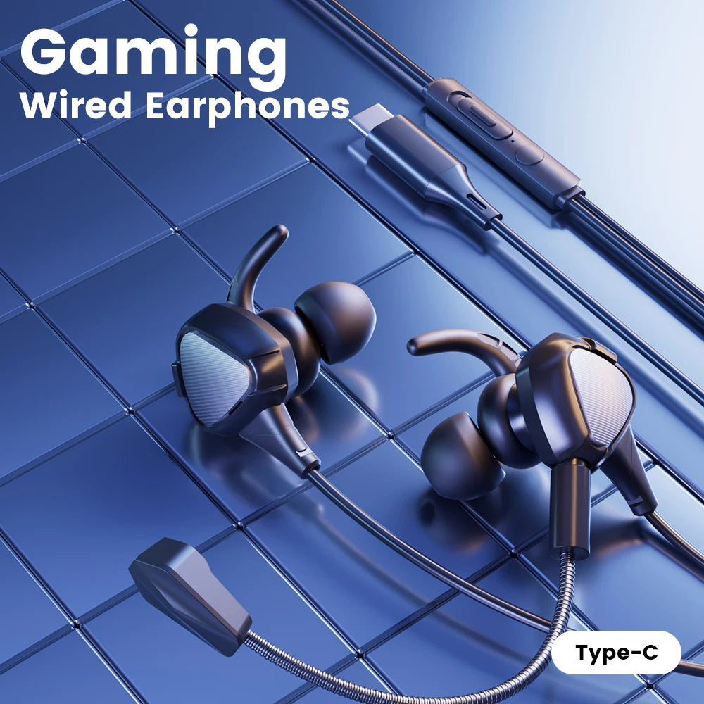 Toocki TE27 Gaming Wired Earphones with HD Detachable Rod Mic Surround Sound Large Dynamic Driver Headphones for Universal Game
