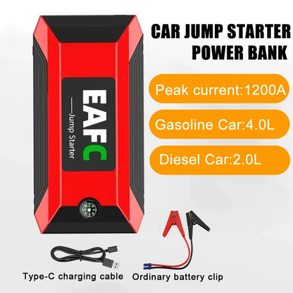 New 2000/1200/600A Car Jump Starter  Car Battery Starters Portable Power Bank 12V Starting Device Booster For Petrol Diesel Car