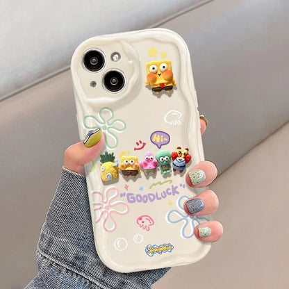 For Samsung Galaxy S24 S20 FE S21 S22 Plus S23 Ultra A30S A50 A31 A51 A20 M14 M34 M54 SpongeBob Toy Cartoon Wave Soft Phone Case