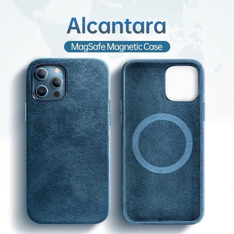 Luxury Leather Case for IPhone 16 Pro Max 14 15 Magnetic Wireless Charger Cover for IPhone 12 13 14 Pro Max Plus Shockproof Case