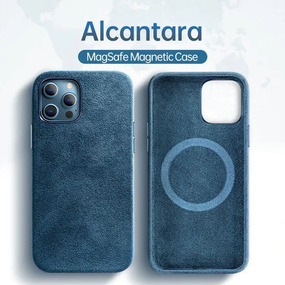 Luxury Leather Case for IPhone 16 Pro Max 14 15 Magnetic Wireless Charger Cover for IPhone 12 13 14 Pro Max Plus Shockproof Case