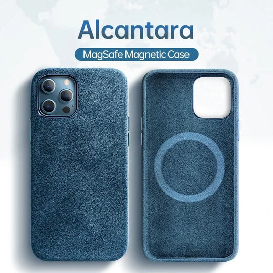 Luxury Leather Case for IPhone 16 Pro Max 14 15 Magnetic Wireless Charger Cover for IPhone 12 13 14 Pro Max Plus Shockproof Case