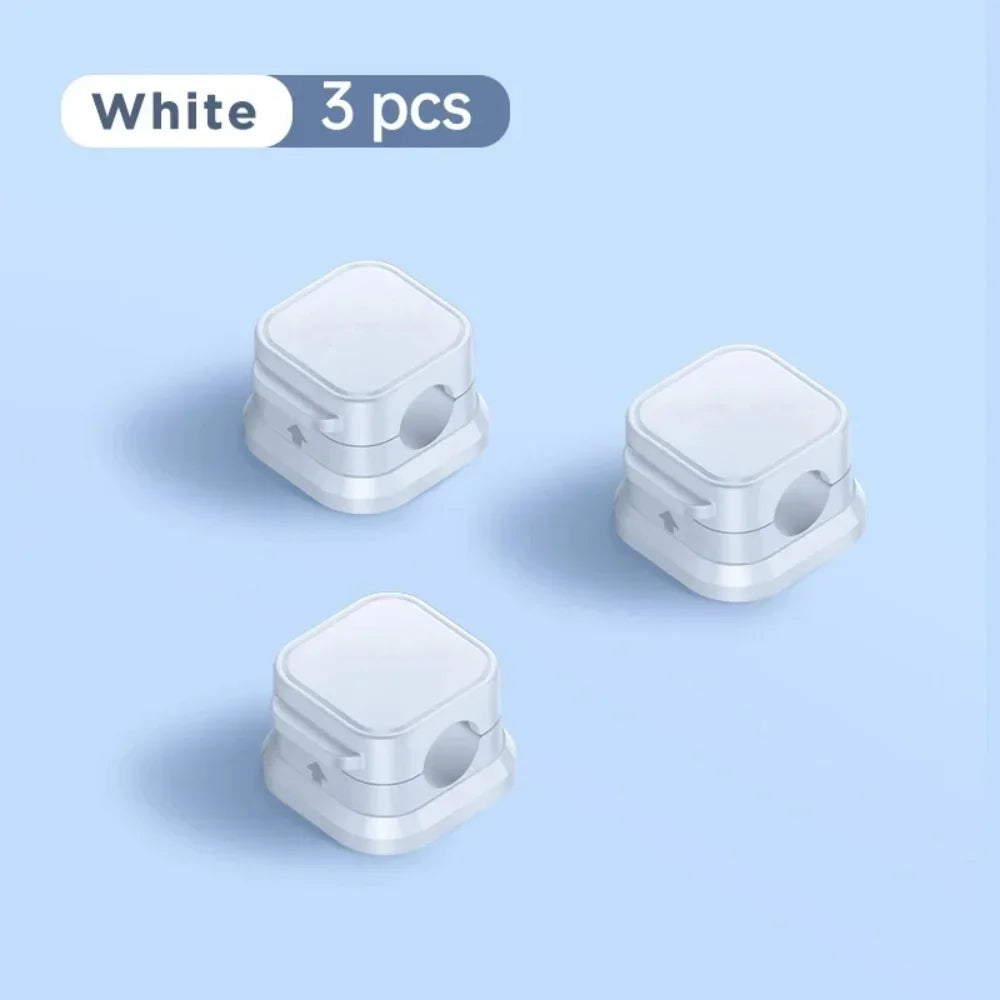 1/3/6/12PCS Magnetic Cable Organizer Clip Cord Holder Adhesive Wire Keeper Organizer for Home Office Under Desk Management