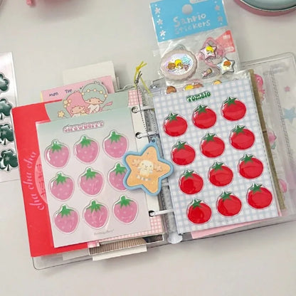 1pcs DIY Kawaii 3D Strawberry Tomato Resin Stickers for Scrapbooking Journal Phone Case Tablet Decor Sewing Crafts Stickers