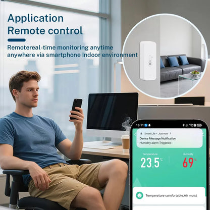 Tuya WiFi Temperature and Humidity Sensor With External Probe Sensor APP Remote Control WorkWith SmartLife Yandex Alexa
