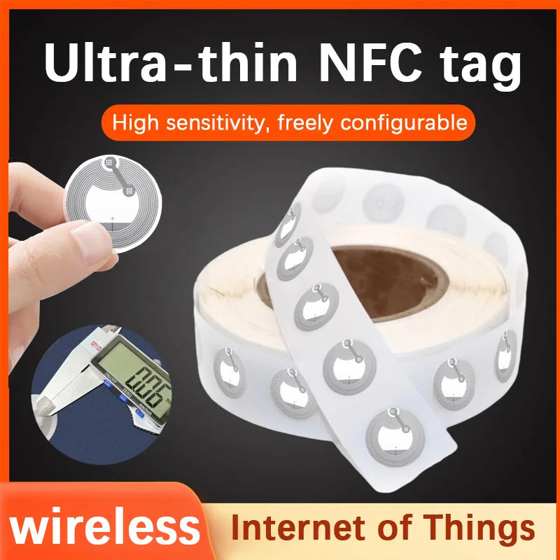 50pcs] 215NFC electronic tag cell phone NFC Ntag round card game card shortcut command music wall huawei share ios shortcut