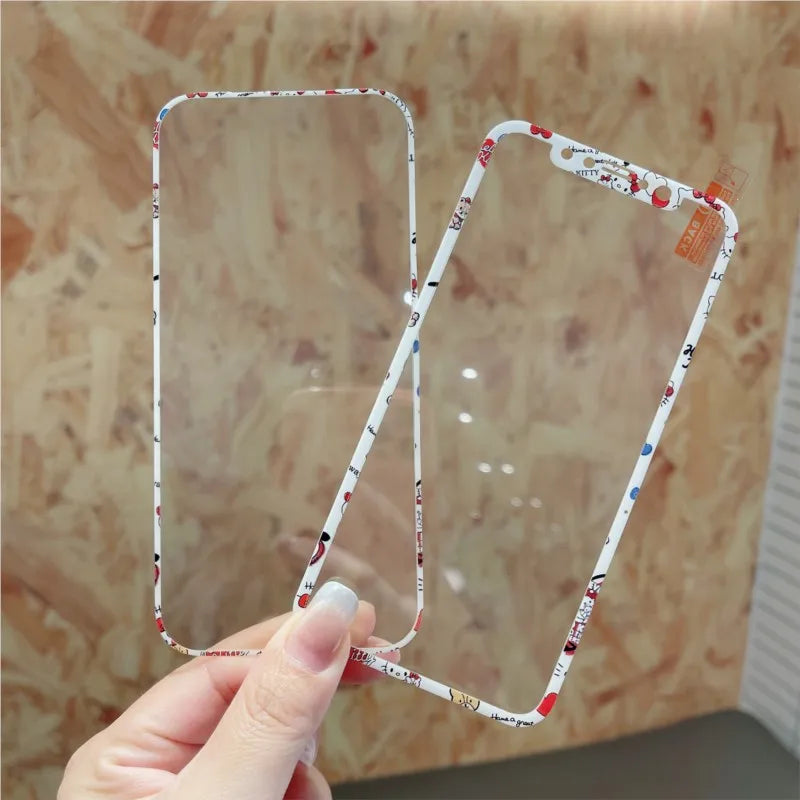 Sanrio Hello Kitty Tempered Glass for iPhone 17 16 15 14 13 12 11 Pro Max Screen Protector for 14plus 15plus Protective Film