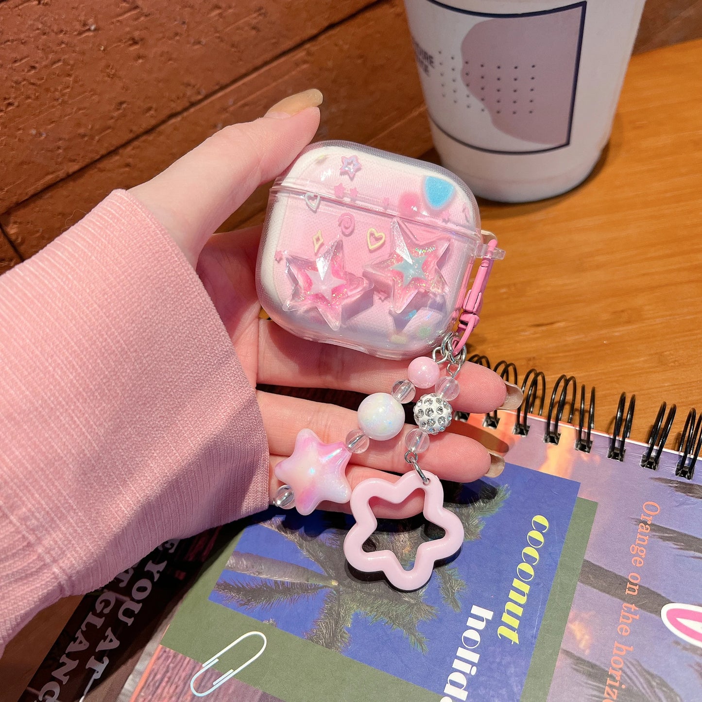 Case For 2025 New AirPods Pro3 4 3 2 1 Pro 2 Case TPU Cute DIY Star Butterfly Flower Dog Earphone Protective Cover With Pendant