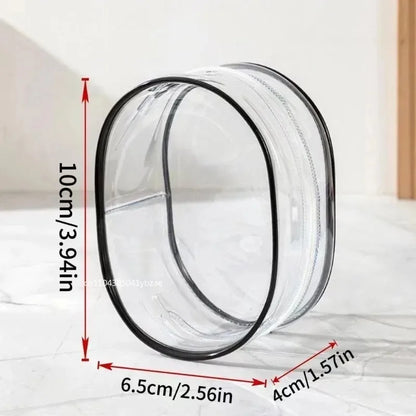 Portable Mini Clear Zipper Storage Bag - Space-Saving Organizer for Earphones & Chargers, Versatile with Handy Keychain Loop