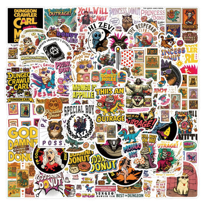 110PCS Dungeon Crawler Carl Stickers Graffiti Stickers DIY Diary Phone Case Handmade Scrapbook Aesthetic Stickers