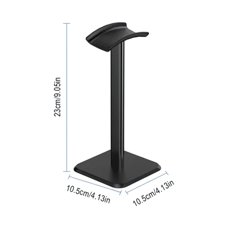 Black Universal Aluminum Alloy Headphone Stand Durable Desktop Gaming Headset Holder Multimedia Accessory for Earphones