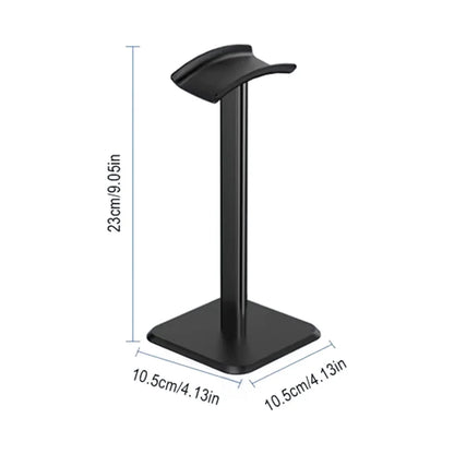 Black Universal Aluminum Alloy Headphone Stand Durable Desktop Gaming Headset Holder Multimedia Accessory for Earphones