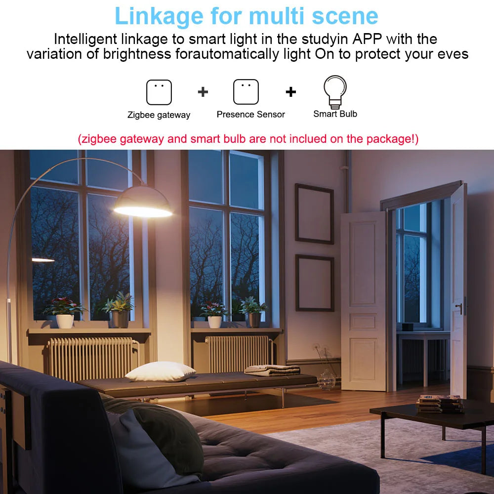 Zigbee/WiFi Smart Human Presence Sensor Tuya 24Ghz MmWave Radar Detection Luminance/Distance Detection  Support Home Assistant