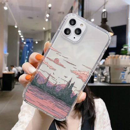 For Samsung S23 S25 Ultra Case Anime Landscape Phone Case For Samsung Galaxy S24 S22 Ultra S20 S21 FE S23Ultra S 23 Plus Covers