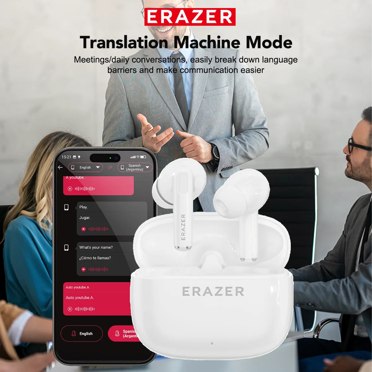 ERAZER XT68/XT69PRO Bluetooth Earphones In-ear Earbuds TWS Wireless Headphones Game Low Latency Bluetooth 5.4 Noise Reduction