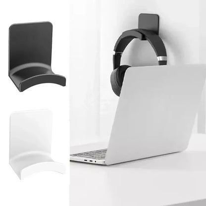 Universal Headphone Stand Adhensive Plastic Wall Mount Hanger Under Desk Headset Rack Holder Support for Gaming Earphone Bracket
