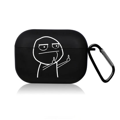 Creative Line Cute Black Earphone Case for AirPods Pro 3/Pro 2 /Pro/4 /3 /1or2 Headset Protective Cover Cute Cartoon Simple Case