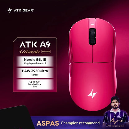 ATK DragonFly A9 Air Ultimate Wireless Gaming Mouse PAW3950 Ultra 42000DPI 750IPS 8KHz RGB Ergonomic For Windows MacOs PC Gifts