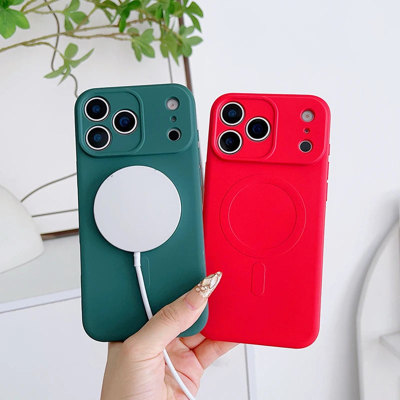 For Magsafe Magnetic Wireless Charging Liquid Silicone Shockproof Phone Case For iPhone 17 Pro Max/17/17 Pro Bumper Back Cover