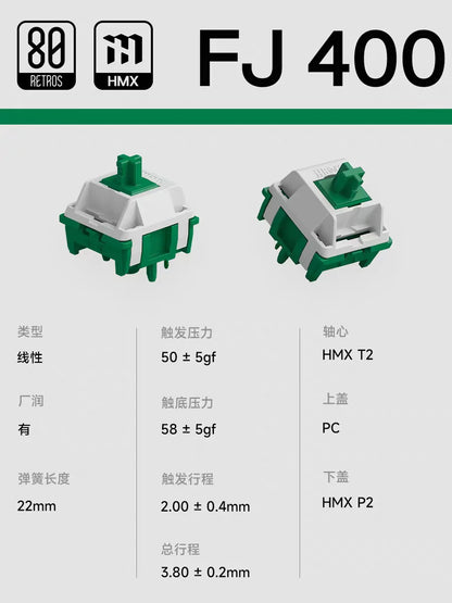 80Retros HMX KTT Film Switch Linear Tactile 5 Pins For Custom Mechanical Keyboard PC Accessories GAME1989/KD200/FJ400/Joker/XMA