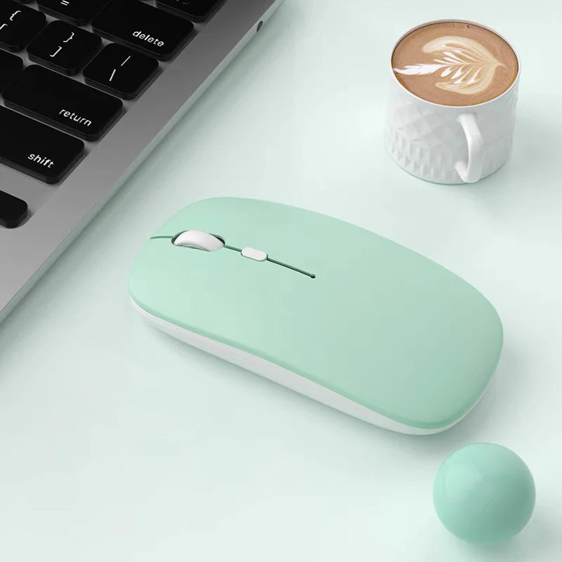 Slim Portable Office Mouse Wireless Bluetooth-Compatible 5.0 Silent Ergonomic BT Wireless Mice for Macbook Laptop iPad Tablet