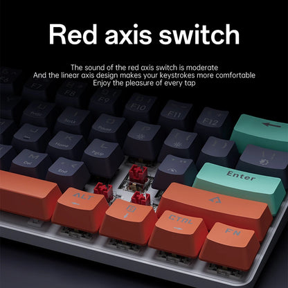 MUCAI 61 key USB hot swappable esports mechanical keyboard game red axis LED cool light effect compact and practical