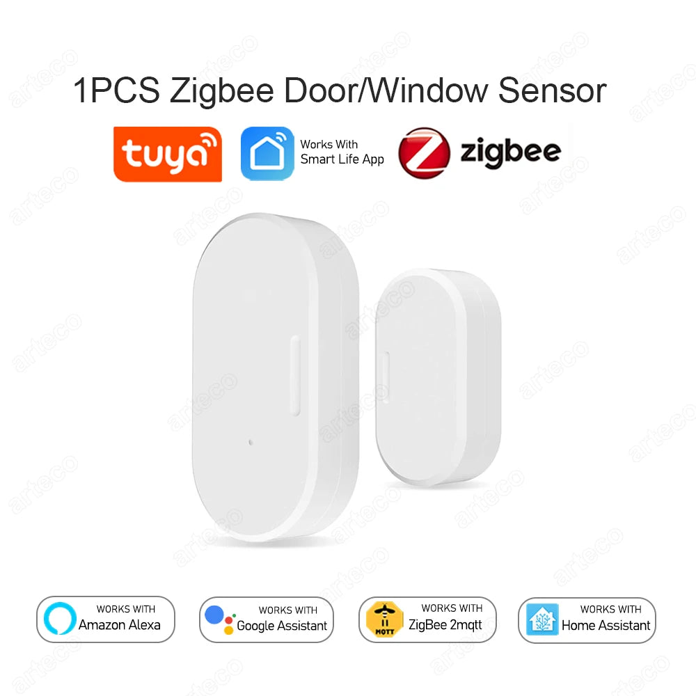 Zigbee Door Window Sensor Open Close Detector Smart Home Security Alarm Burglar Door Sensor Works With Alexa Home Assistant Z2M