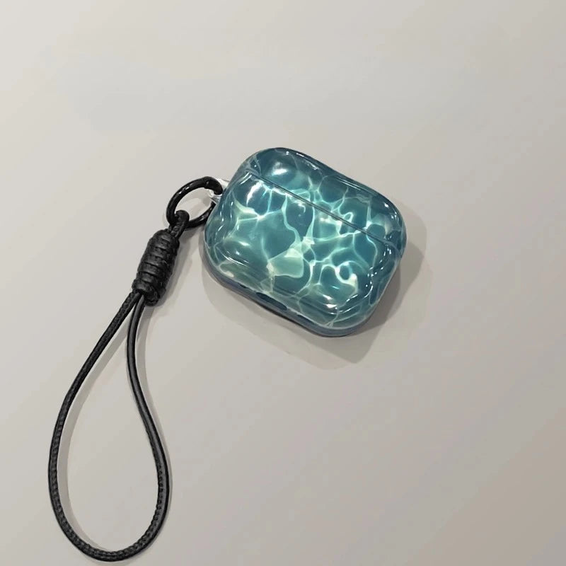 Water Ripple Headphone Case Suitable for AirPods Pro2/3 AirPods 2/3/4 TPU Material Custom Translucent Earphone Protective Case ﻿