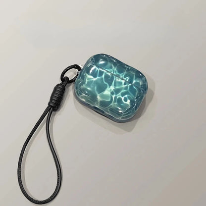 Water Ripple Headphone Case Suitable for AirPods Pro2/3 AirPods 2/3/4 TPU Material Custom Translucent Earphone Protective Case ﻿
