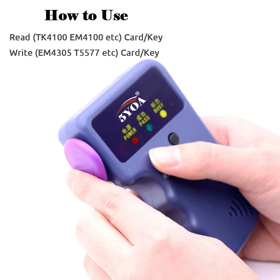 5YOA 10pcs 125KHz T5577 Keyfobs Rewritable Duplicate Tag 5200 Proximity Copy Access Card ID Token Ring RFID Cloner Keychain