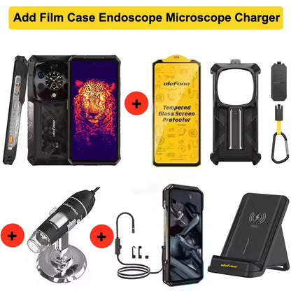 Ulefone Armor 28 Ultra 5G AI Thermal Imaging Rugged Phone 16GB+1TB Smartphone Android 14 AMOLED 6.67" Dimensity 9300+ 120W 5G