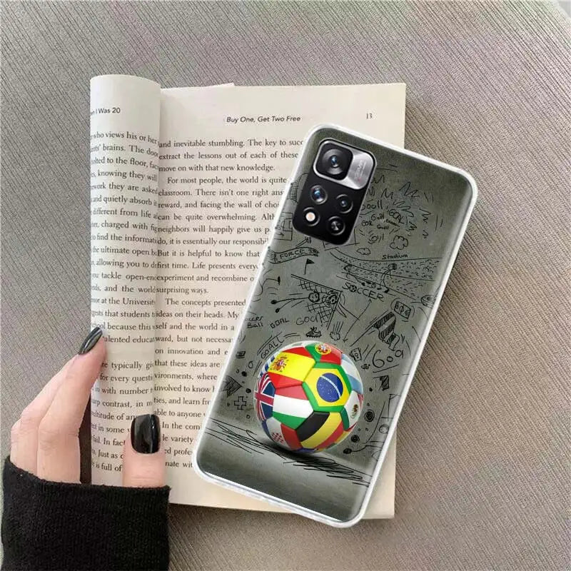 Football Soccer Ball Design Phone Case For Xiaomi Poco X4 F4 GT X3 NFC X5 X6 X7 Pro 5G M5 M5S M3 F5 Mi F6 F3 F2 F1 Cover Coque F