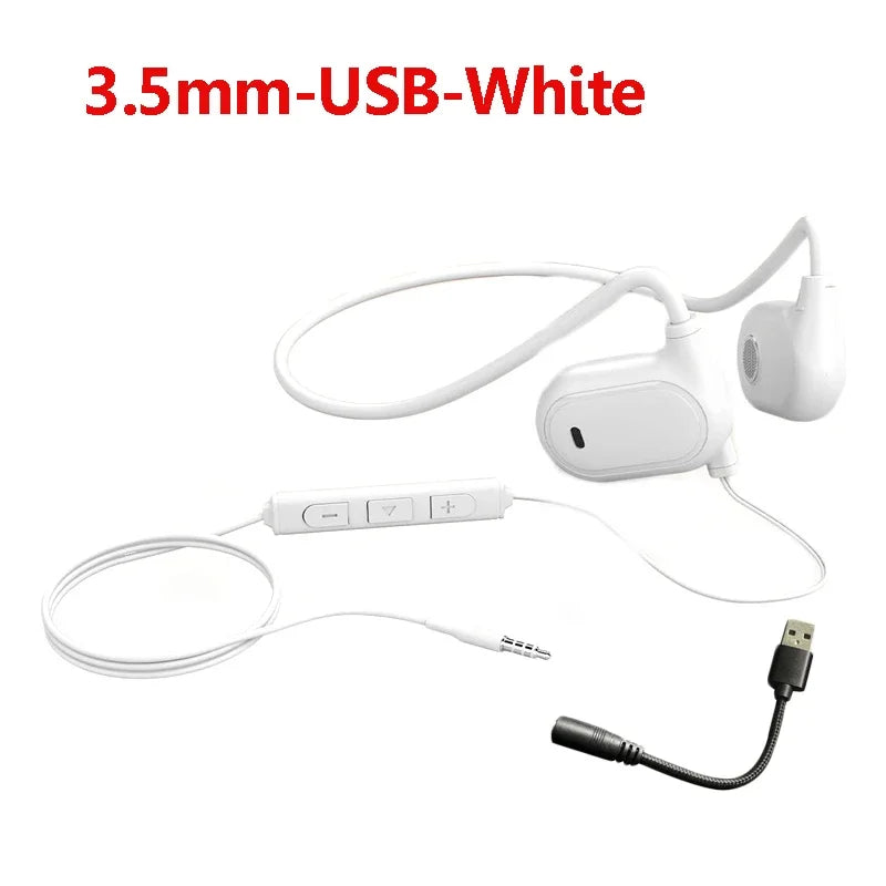 Open Ear Wired Headphones Air Conduction Gaming Headset 3.5mm Type-c USB Plug Stereo Earphones for Computer Laptop Mobile Phone