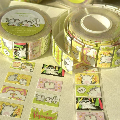 200pcs/Roll Transparent Cute Cats Stickers for Kids Funny Animal MEME Decals Waterproof  Decorative Scrapbooking Phone Case