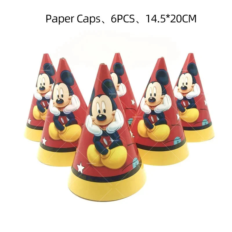 Mickey Balloon Cartoon Mouse Minnie Decorations Party Happy Birthday Banner Cake Topper Disposable Tableware Background Gift Bag