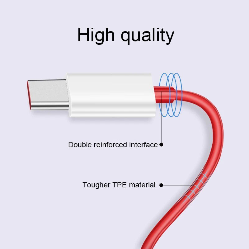 100W 80W 65W OnePlus SuperVOOC Warp Charge USB Type C Cable 1/2/3 M Wire Cord For one plus 1+ 11 10 9 8 T R Pro Nord CE 2 3 4 T