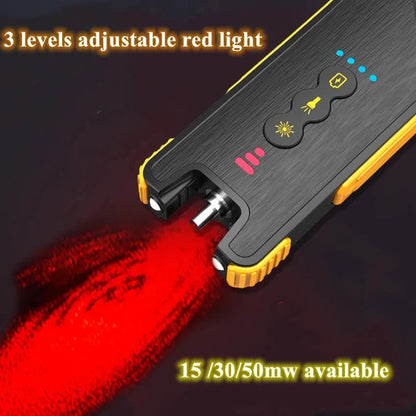 Rechargeable 3200mAh Fiber Optic Visual Fault Locator Laser Pen Power Bank - 1-50km Test Range 15/30/50mw for Cable Testing