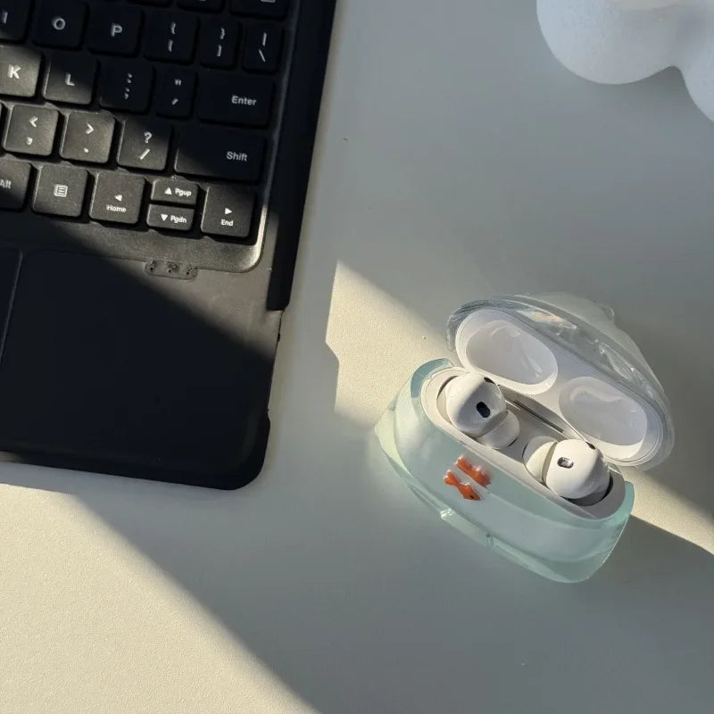 Transparent Liquid Silicone Cute Fish Anti Drop Wireless Bluetooth Earphone Case for Airpods Pro 2/Pro/4/3 Fashion Earphone Case