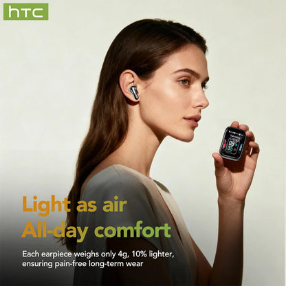 Wireless Bluetooth Earphones HTC NE48 AI Translate Noise Reduction Earbud Multi function Touchscreen Smart Control Mobile Phone